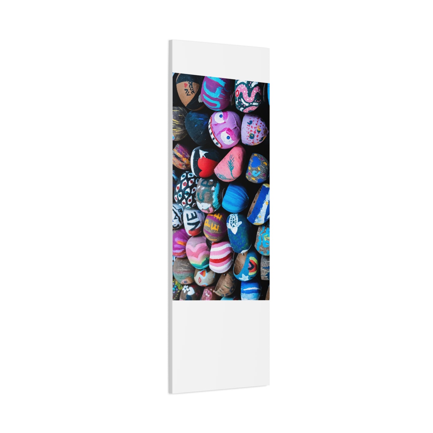 Painted Rock Collage Matte Canvas Print — Colorful Decorative Wall Art