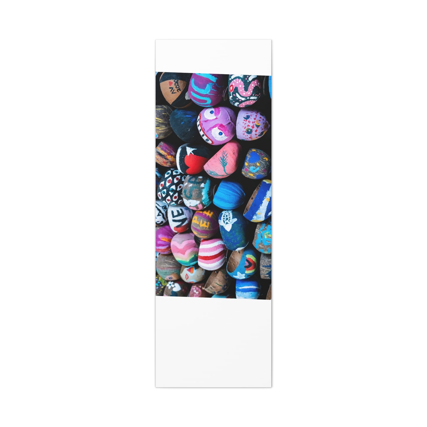 Painted Rock Collage Matte Canvas Print — Colorful Decorative Wall Art