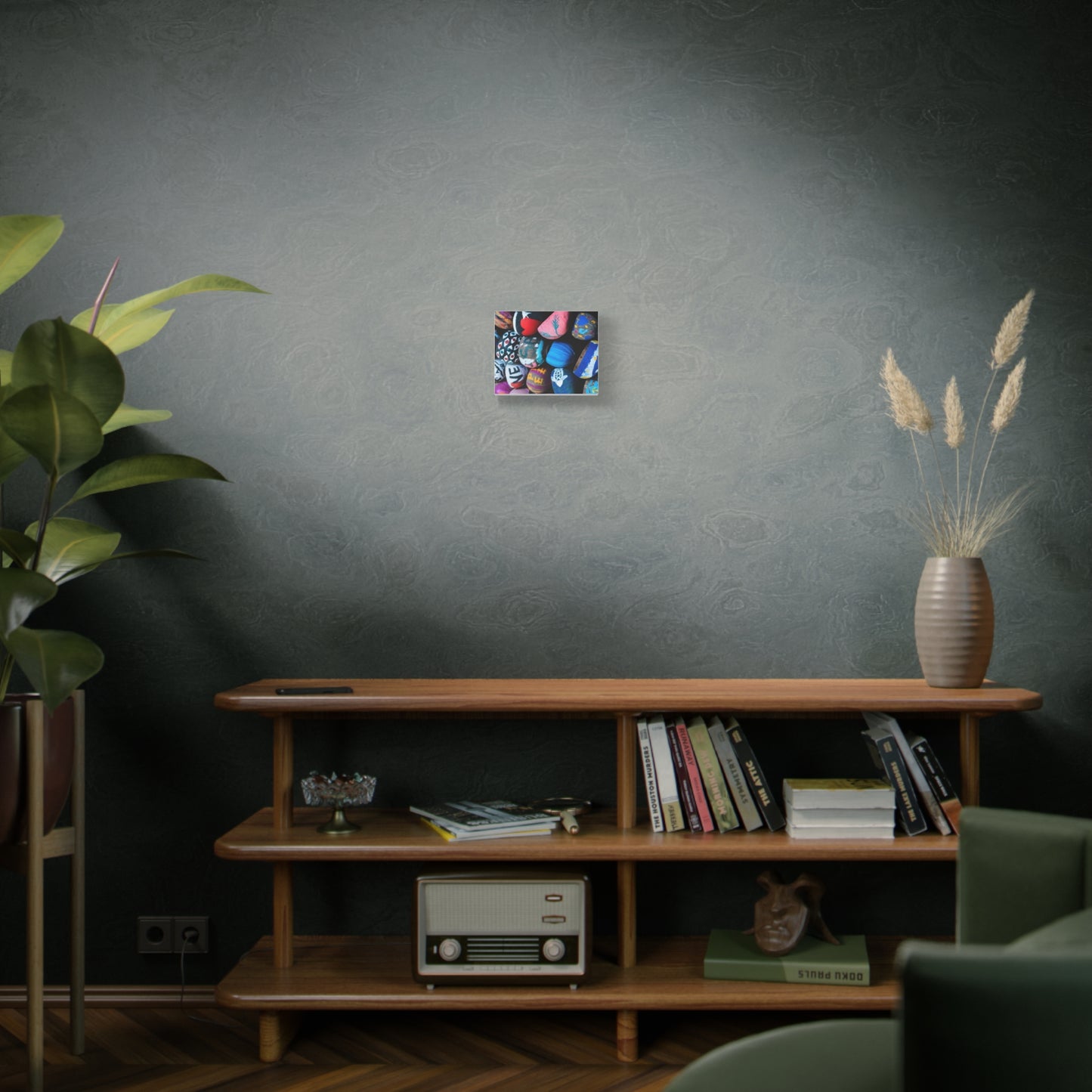 Painted Rock Collage Matte Canvas Print — Colorful Decorative Wall Art